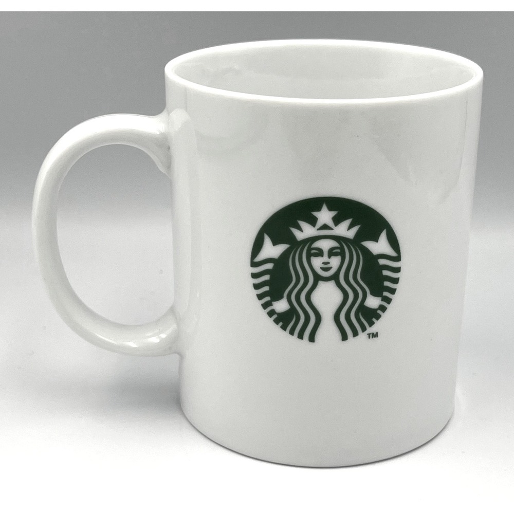 Starbucks White‎ Ceramic Mug – Green Siren Logo 12 oz